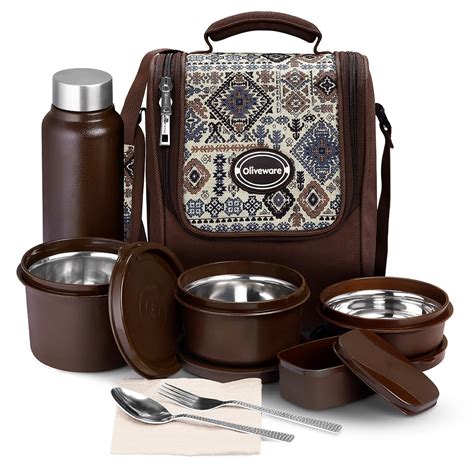 Buy oliveware Teso SmartMeal Lunchbox with 3 Microwave Safe Inside ...