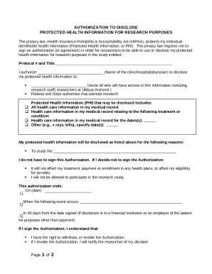 HIPAA Authorization to Disclose Protected Health ... Doc Template ...