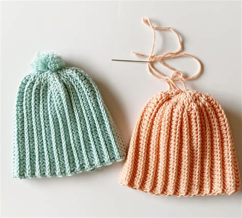 Crochet Newborn Cap Tutorials 的图像结果