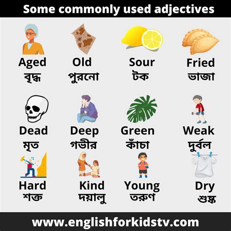Some commonly used adjectives - English For Kids