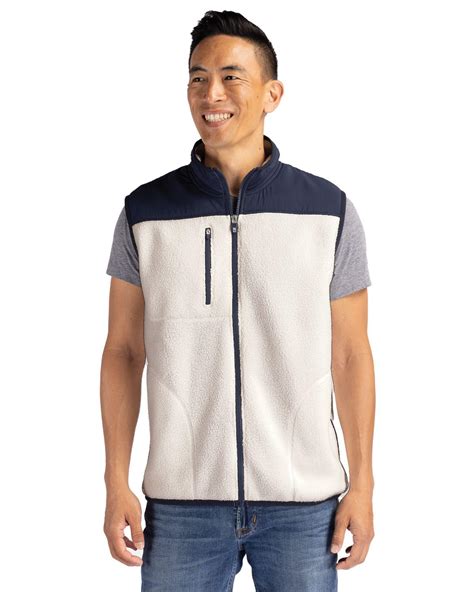 Cutter & Buck Cascade Eco Sherpa Fleece Mens Vest | Work Hard Dress Right