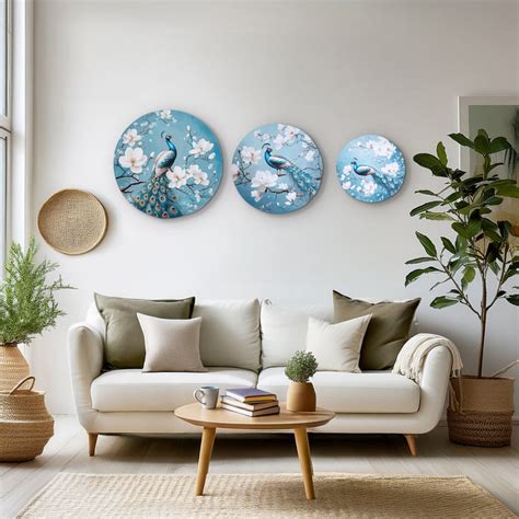 Buy Brezza Set of 3 Canvas Peacock Picture Frames from Home Centre at ...