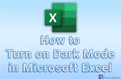 Excel Dark Mode Settings – How to Enable Excel Dark Mode? 2 Easy ...