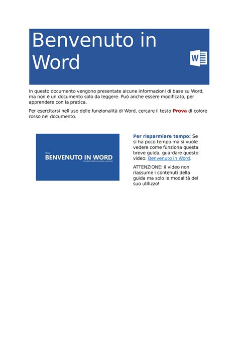 Guida allutilizzo di word - Benvenuto in Word In questo documento ...