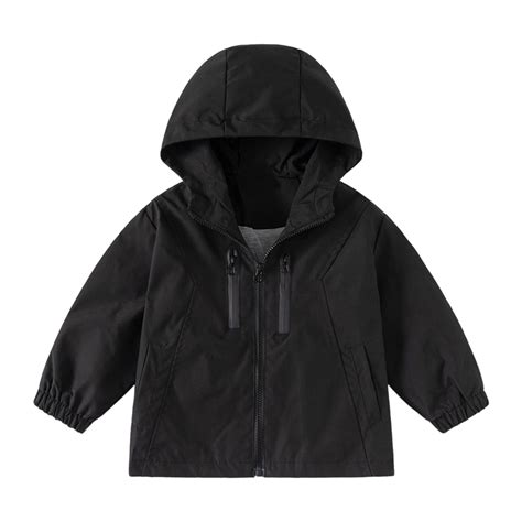 JIAYUE Boys Windbreaker Jackets Long Sleeve Kids Lightweight Hooded ...
