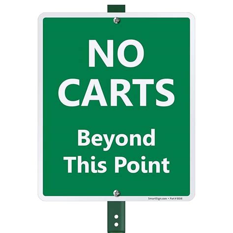 SmartSign 12 x 10 inch “No Carts Beyond This Point” Yard Sign with 3 ...