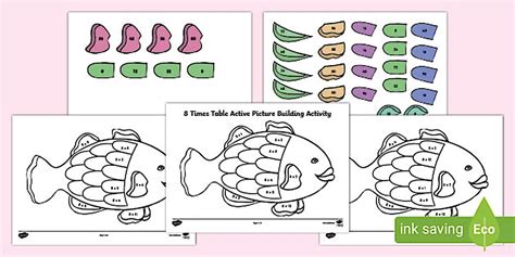 👉 8 Times Table Active Picture Building Activity - Maths