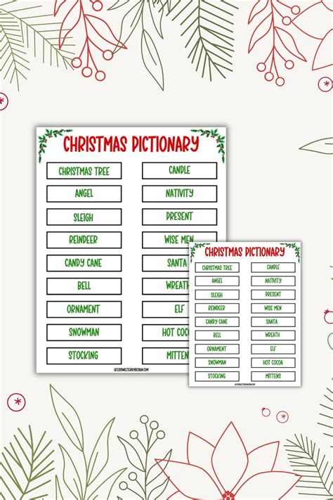 Free Printable Christmas Pictionary Word Cards - Life is Sweeter By Design