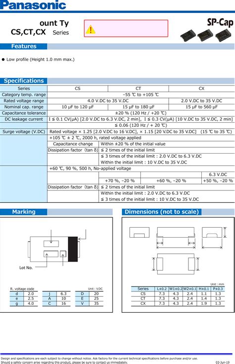 CS, CT, CX Series Datasheet by Panasonic Electronic Components | Digi ...