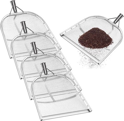 Amazon.com : ShinyRelief 4 Pcs Leaking Soil Shovel Mesh Stainless Steel Agricultural Gardening ...