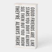 Good Friends Like Stars Quote Wooden Box Sign | Zazzle