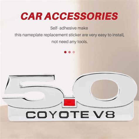 Buy Aduoke 5.0 Coyote V8 Emblem for 11-14 F250 F350 Chrome Side Emblems ...