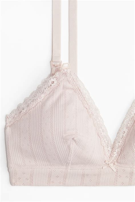 MAMA Padded pointelle nursing bra - Powder pink - Ladies | H&M IN