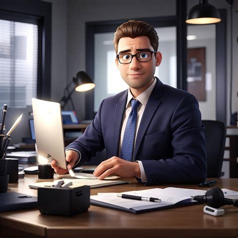 Businessman Working at Desk 的图像结果