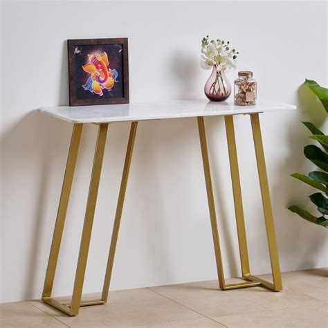 Buy Aristo Marble Top Console Table - White from Home Centre at just ...