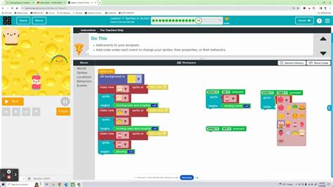 Code.org Lesson 26 Edge Sprites 的图像结果