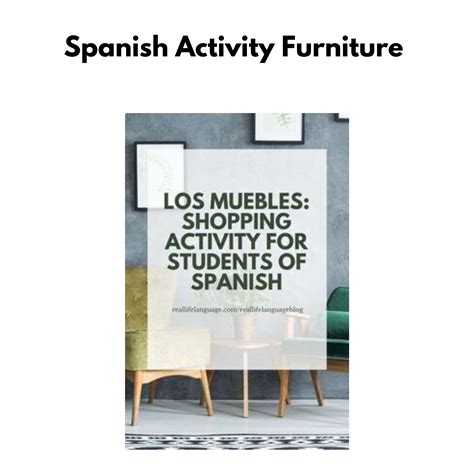 Spanish Activity: Furniture – Real Life Language