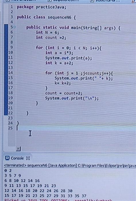The numbers in the table below are the result of executing an algorithm ...