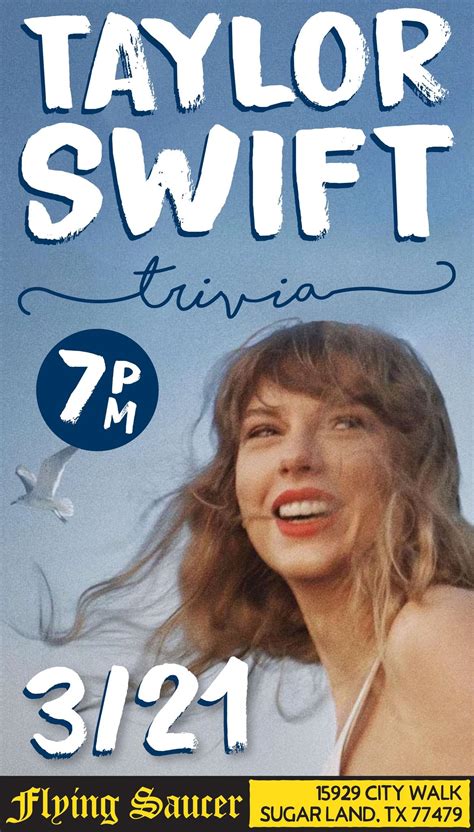 Taylor Swift Trivia, 15929 City Walk, Sugar Land, TX, United States ...