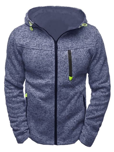 UKAP Hoodie Jacket Full Zip Sweatshirt for Men Up to 3XL Plus Size with ...