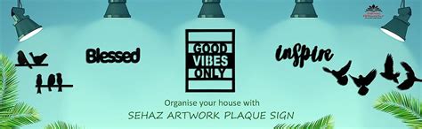 Sehaz Artworks Good Vibes Plaque Sign - Black Wooden Plaque Wall ...