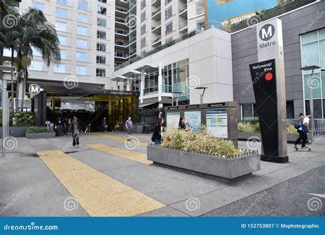 Metro Station at Hollywood and Vine Editorial Photography - Image of ...