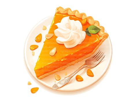 10 Pumpkin Pie Clipart - Watercolor Fall Dessert Slices, Thanksgiving ...