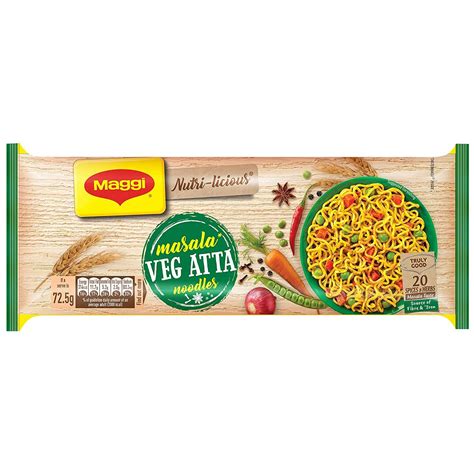 MAGGI Nutri-licious Veg Atta Masala Noodles, Instant Noodles with 20 ...
