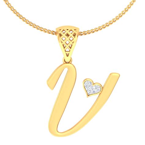 Warning: "V" Alphabet with Diamond Studded Heart May Cause Compliment ...