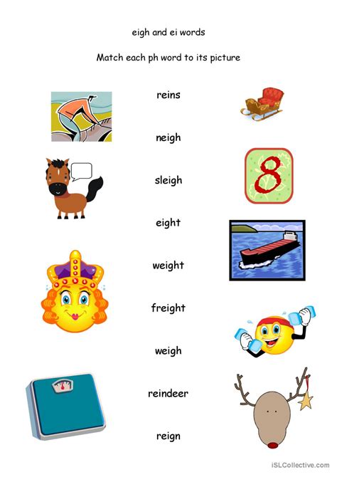 ei and eigh to say long a sound: English ESL worksheets pdf & doc