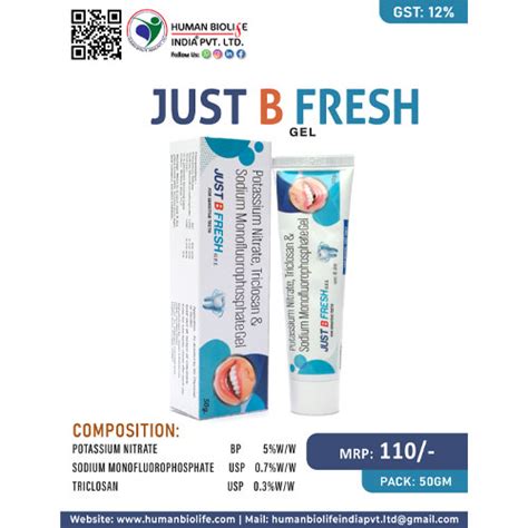JUST-B FRESH Toothpaste Human Biolife India Pvt. Ltd.