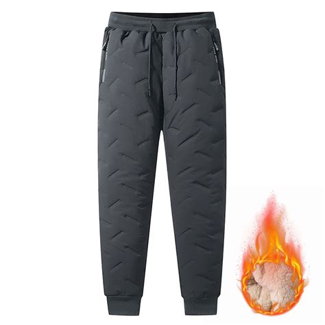 Awdenio Pants for Men Winter Warm Sherpa Lined Active Thermal Jogger ...