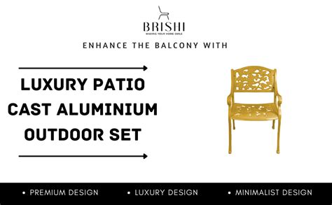 BRISHI Cast Aluminium Garden Patio Seating Chair Set for Balcony ...