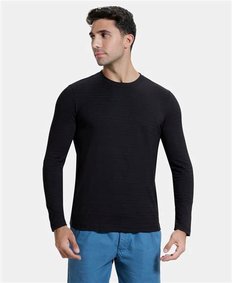 Buy Super Combed Supima Cotton Solid Round Neck Full Sleeve T-Shirt ...