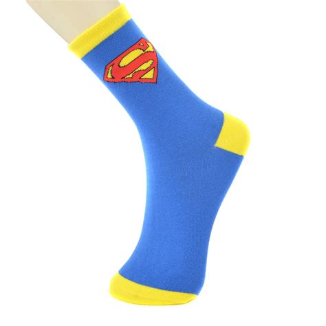 Superman DC Comic Character Superheros Calf Length Socks (Blue, 1 ...