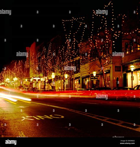 Main Street in Bethlehem, Pennsylvania, illuminated for Christmas ...