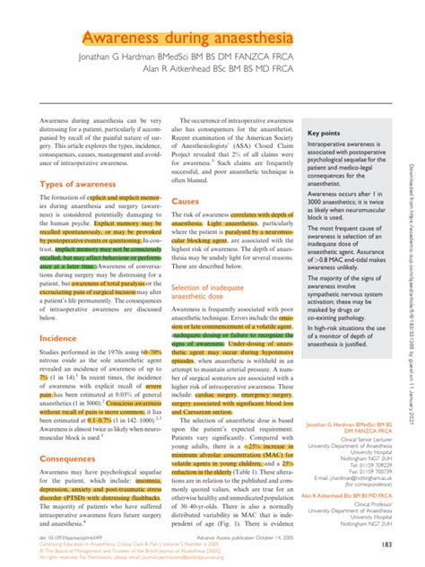 Anesthesia Awareness 的图像结果