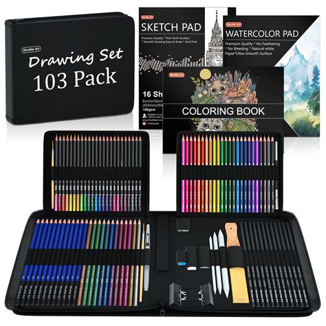 Drawing Kit, Shuttle Art 103 Pack Drawing Pencils Set, Sketching and ...