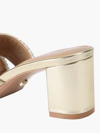 Carvela Pageant Embellished Block Heel Sandals, Gold