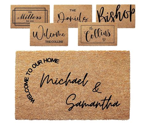Amazon.com: Personalized Door Mat with Family Name - Custom Doormat ...