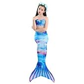 Kids Girls' Three Piece Mermaid Swimwear Swimwear Bikini Beach Swimming ...
