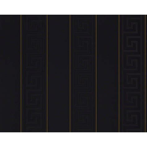 Versace wallpaper non-woven wallpaper Greek metallic, black | wall-art.com