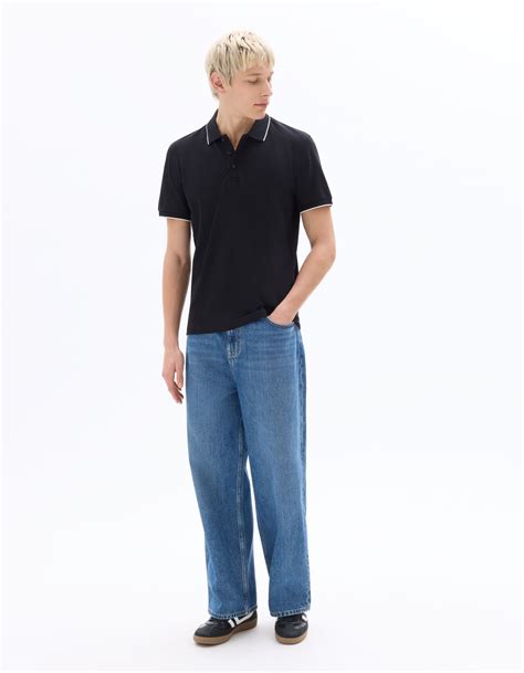 Celio Solid Regular Fit Cotton Black Tshirts