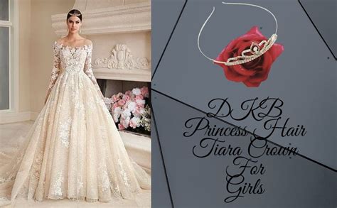DKB® Golden Crystal Rhinestone Princess Hair Tiara Crown for Girls and ...