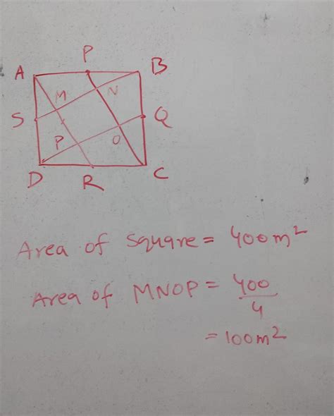 ABCD is a square of side length 20m. P, Q, R and S are mid points of ...