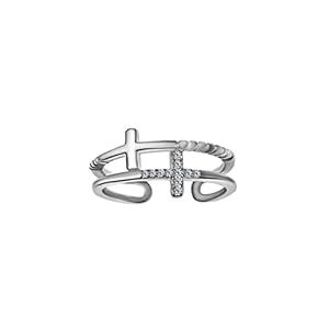 Buy INARI SHINES 925 Sterling Silver Double Cross Ring |Adjustable ...