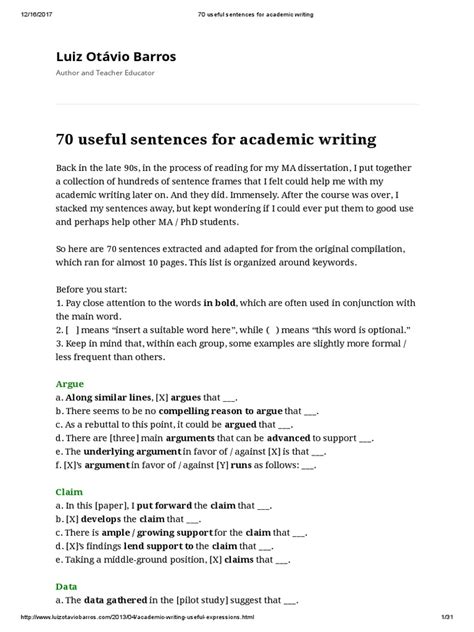 Image result for Academic Sentences Examples