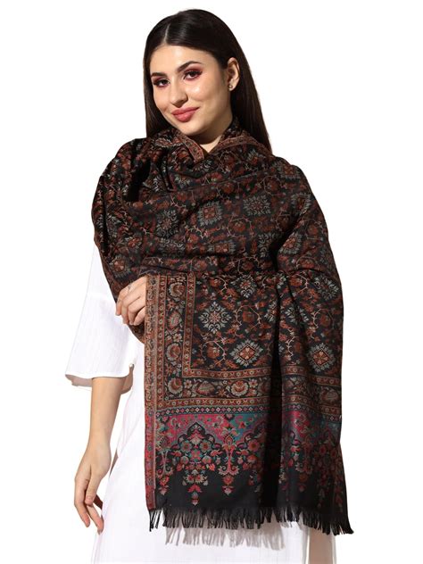 Buy Pashmoda Women Zarif Woven Design Jamawar Shawl (Size 101X203 CM ...