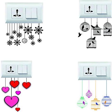 Buy Techgifti™ Heart Switch Board Sticker Wall Sticker, Baby Room, Wall ...