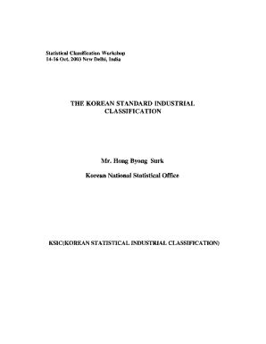 Korean Standard Industrial Classification - Fill and Sign Printable ...